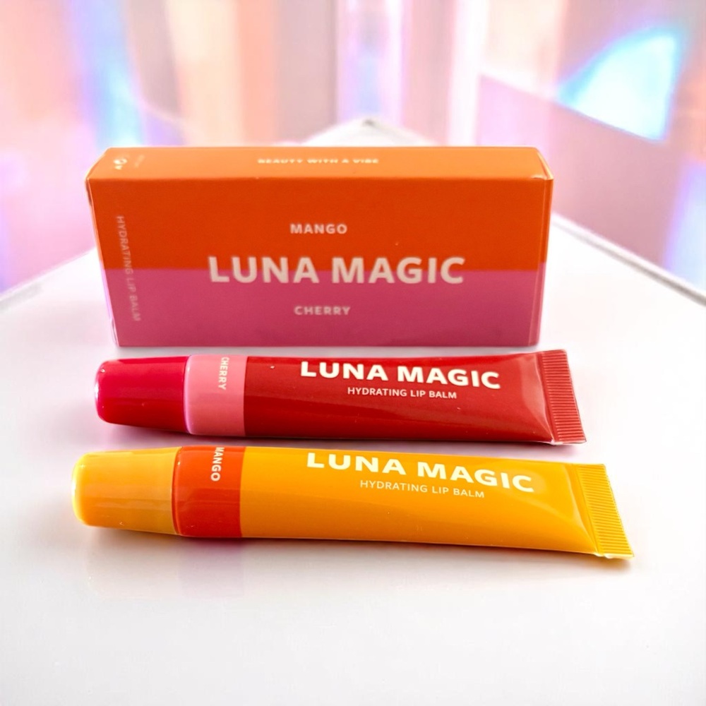 💎 LUNA MAGIC Lip Balm Duo - Mango/Cherry Full-Size New In Box